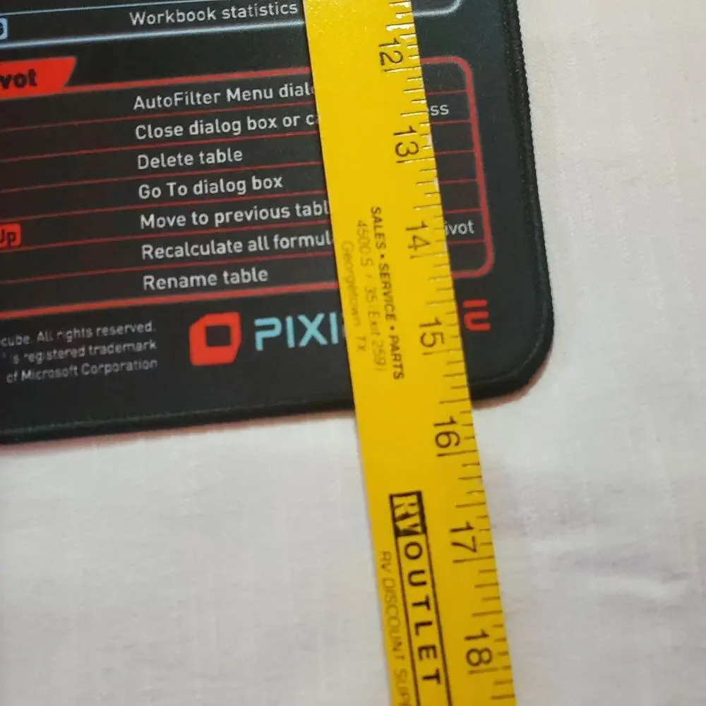 PIXIECUBE Excel Cheat Sheet Desk Mat Large Mouse Pad Office Shortcuts Guide